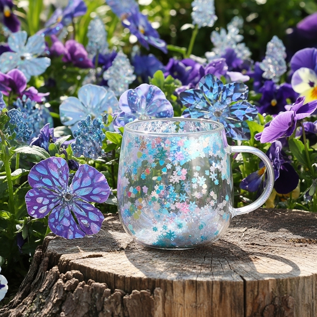 ✨🌸 Glitter Floral Double