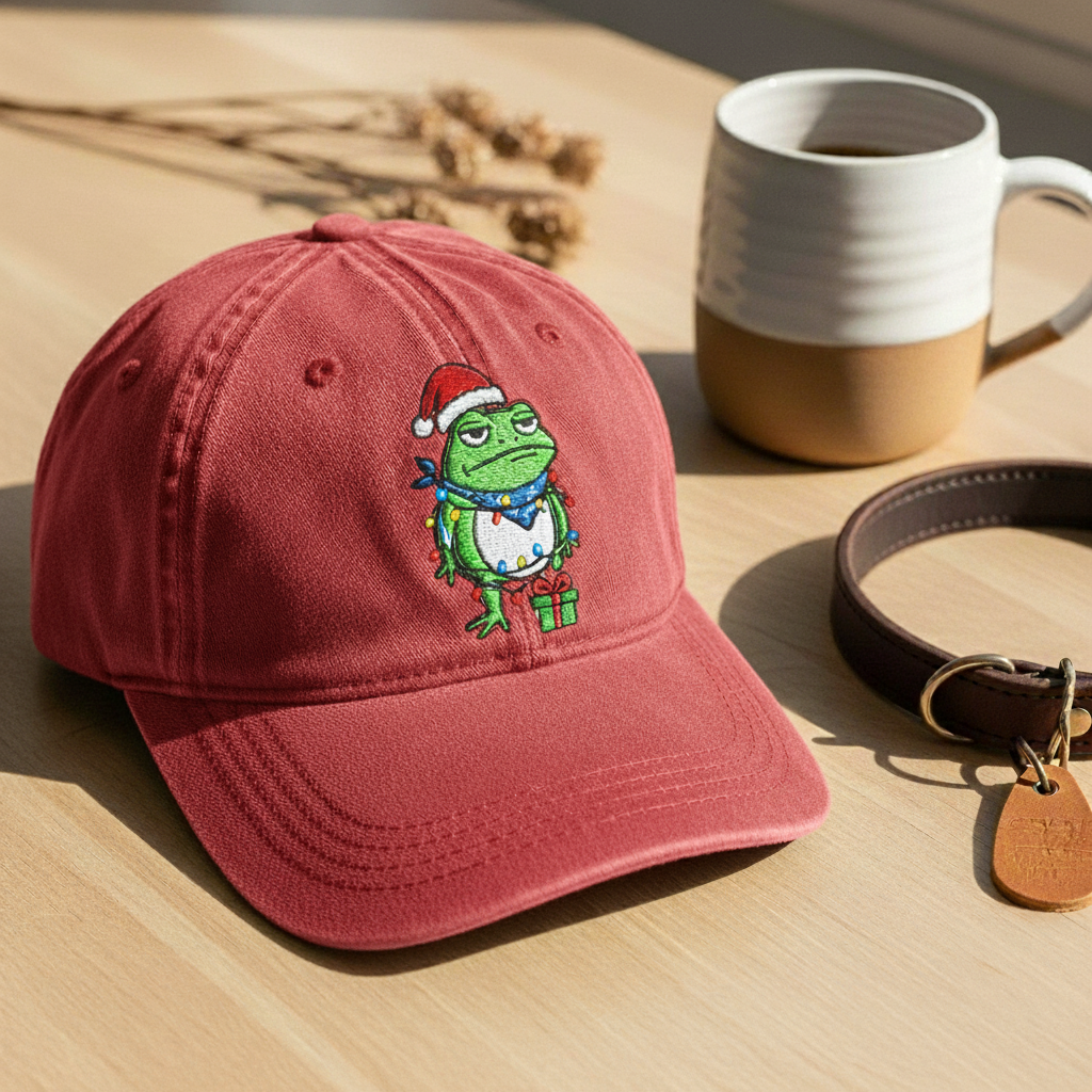 🎄🐸 Frog Christmas Baseball Cap