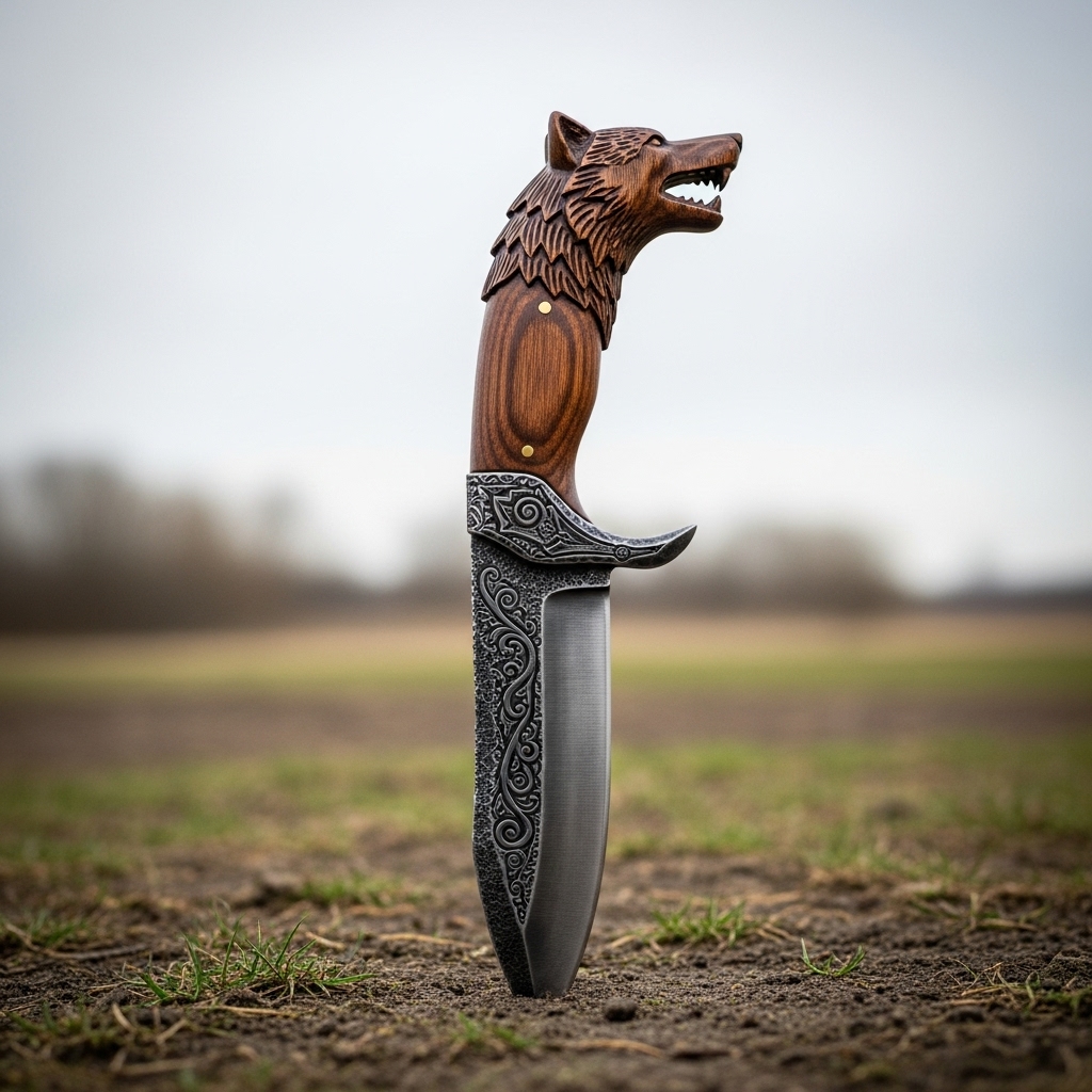Hand-Carved Wildlife Knife