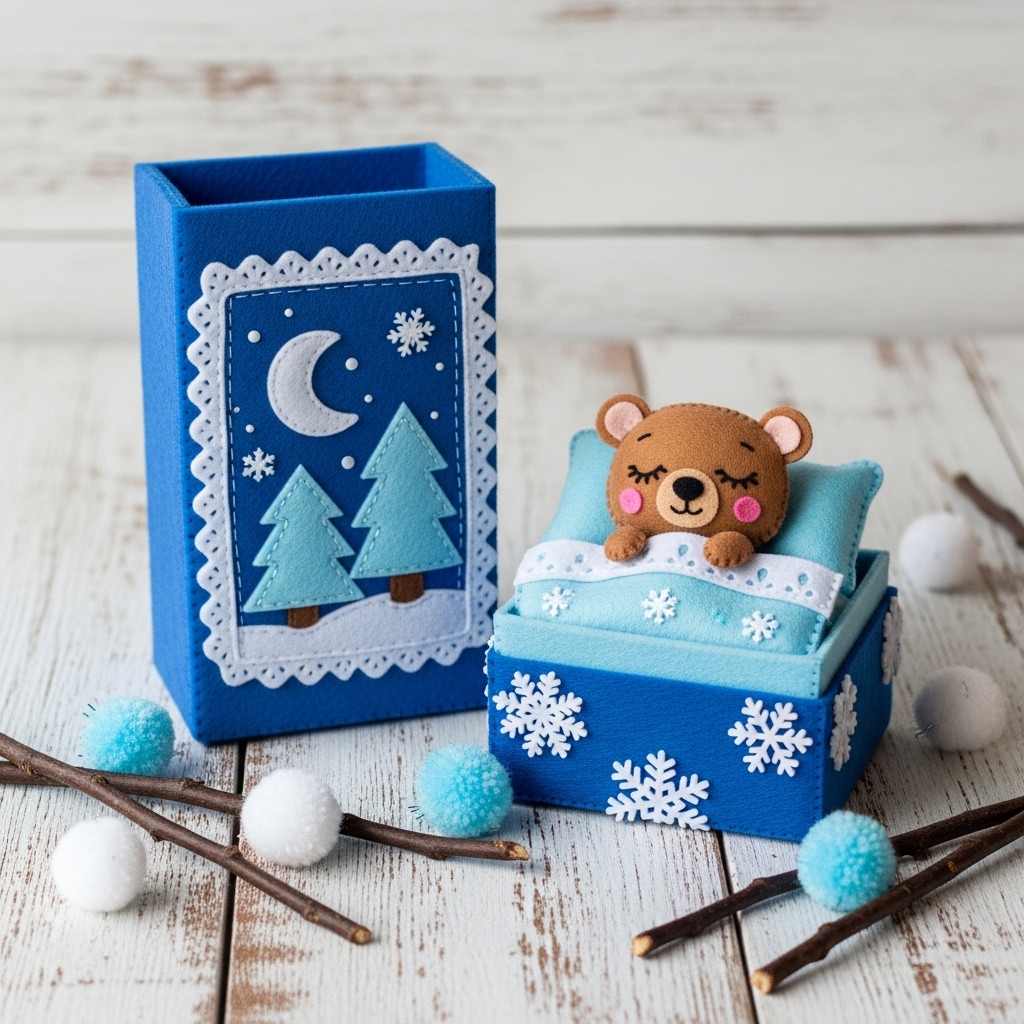 ❄️ Pull-Box Sleeping Bear🛌