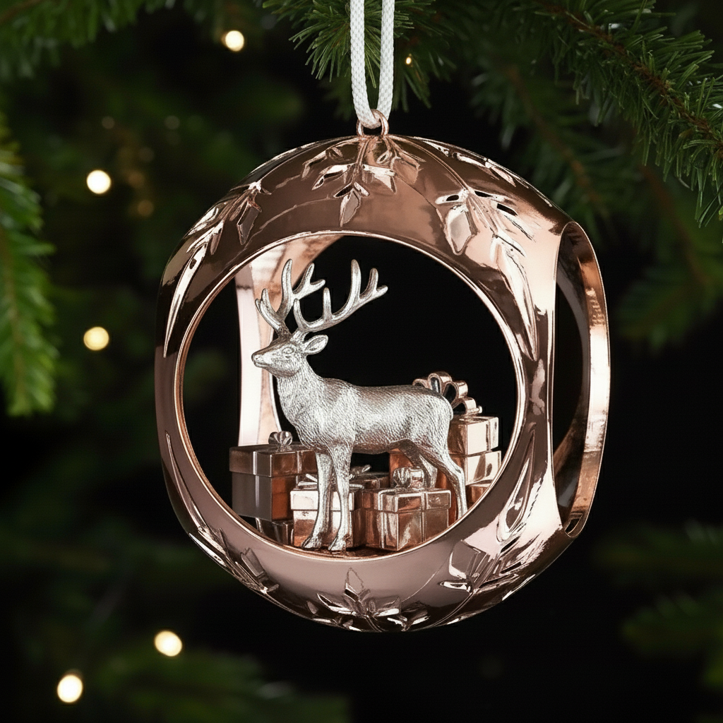 🎄⭐ Metal Ornament Set with Cut-Out Characters