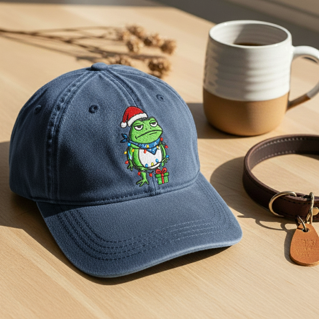 🎄🐸 Frog Christmas Baseball Cap