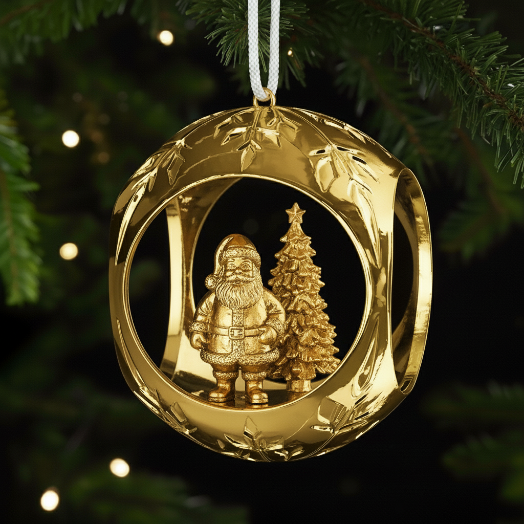 🎄⭐ Metal Ornament Set with Cut-Out Characters