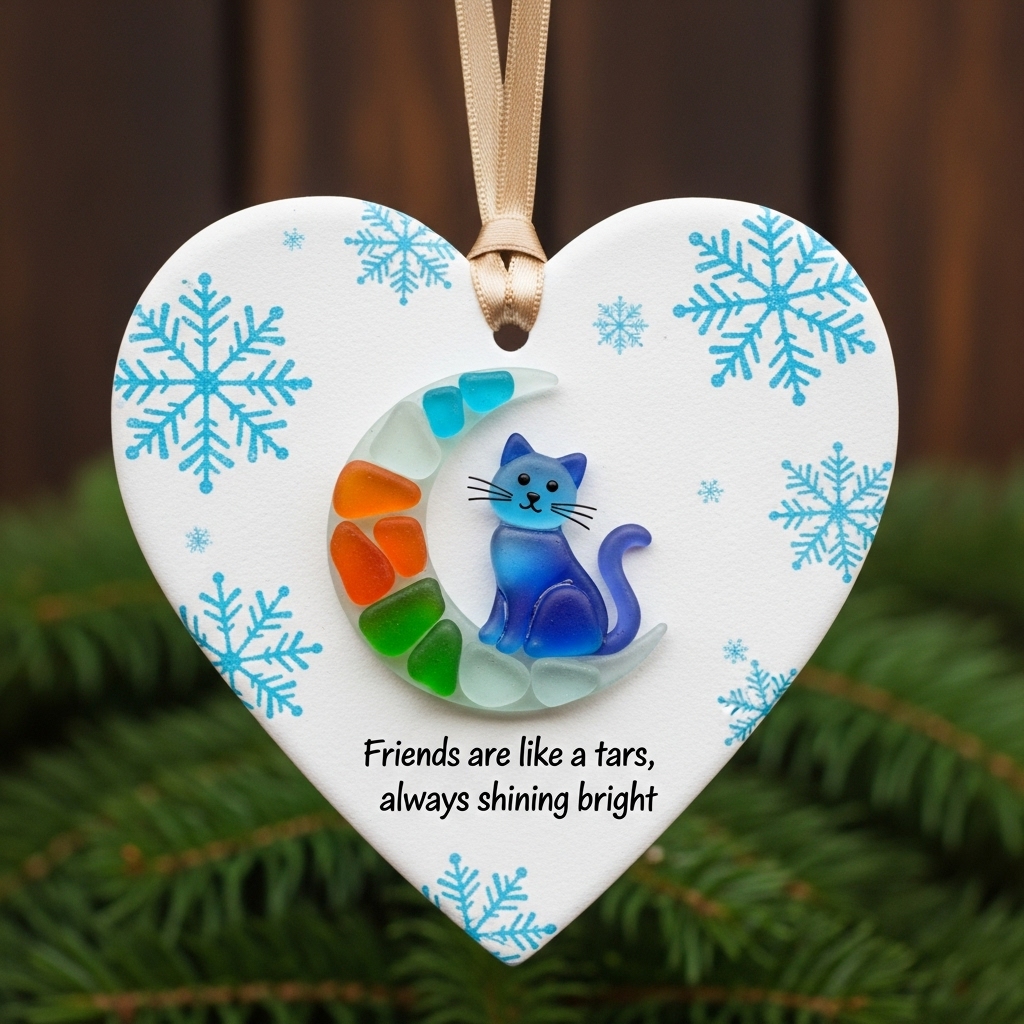 💙🌊 Ocean Friendship Heart Ornaments