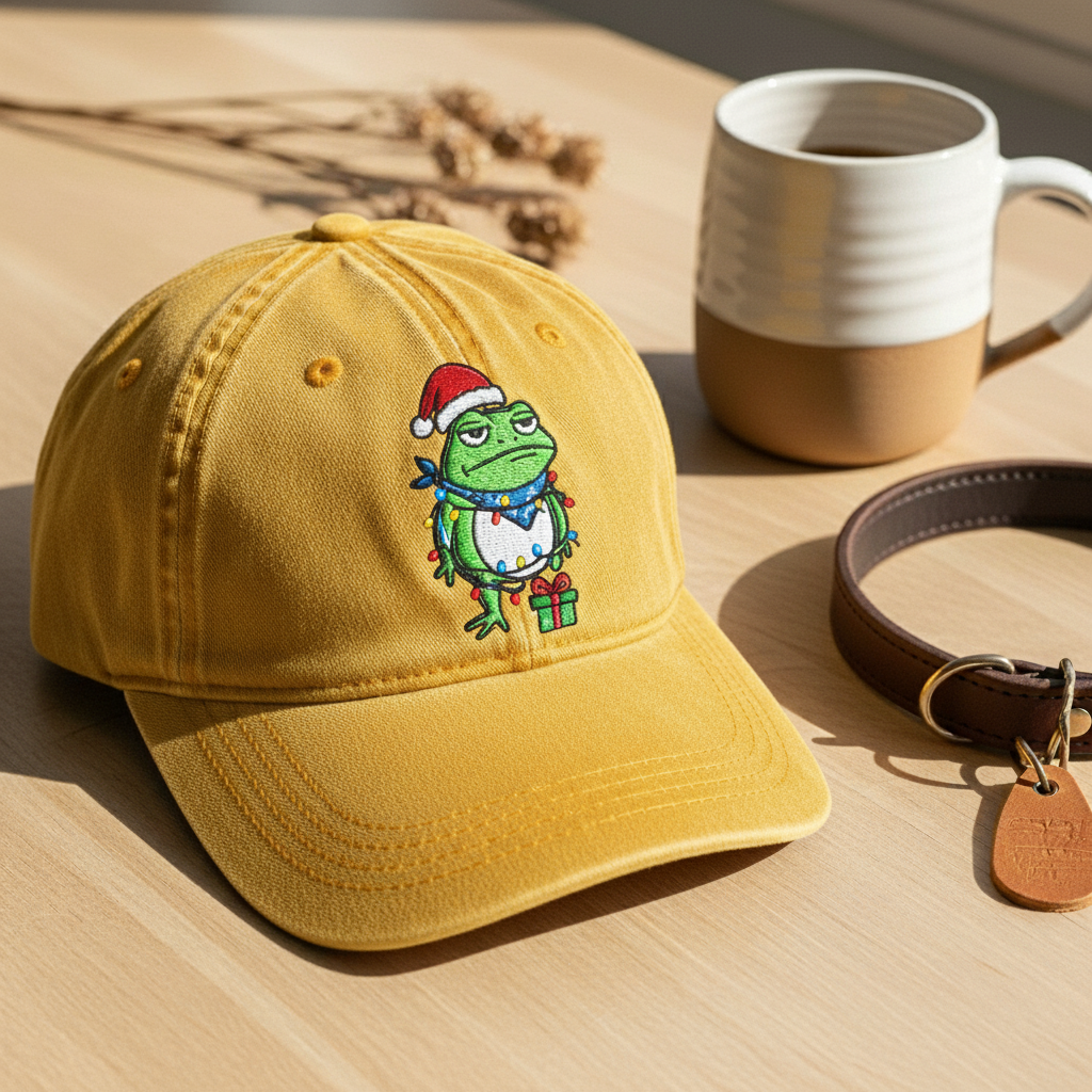 🎄🐸 Frog Christmas Baseball Cap