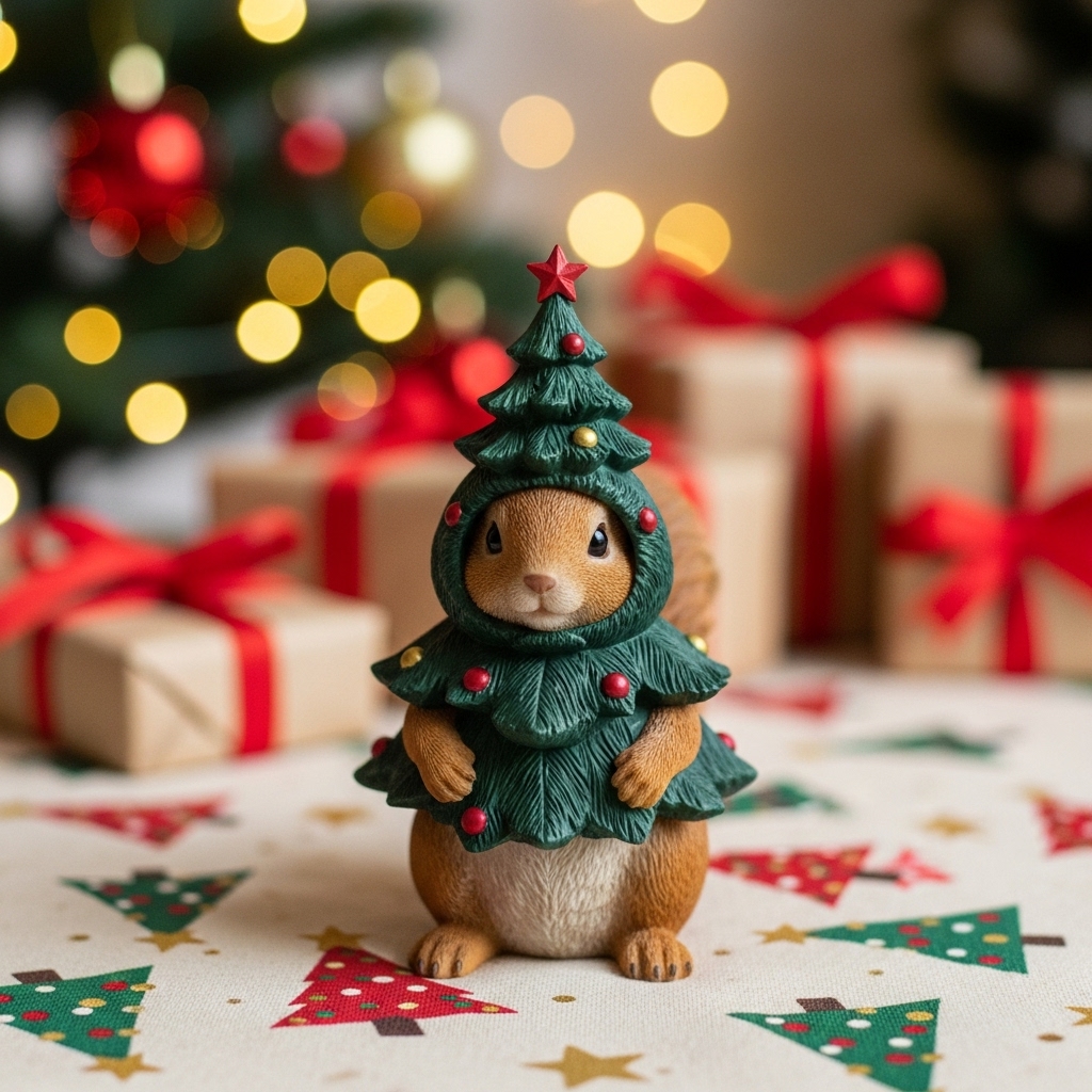Adorable Animal Christmas Tree Figurines - Holiday Decor & Christmas Gifts for Home
