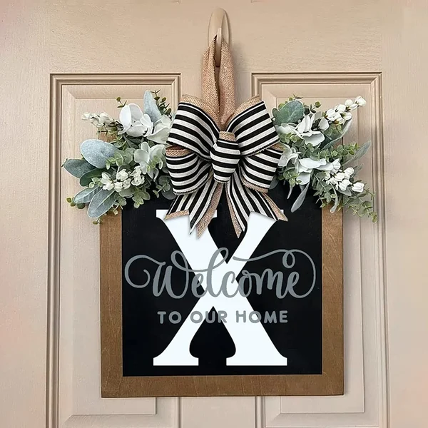 Last Name Year Round Front Door Wreath