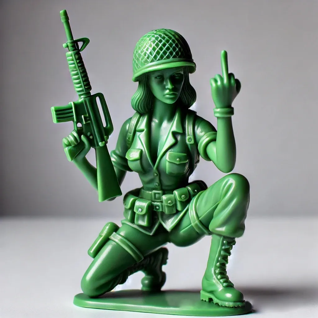 Funny Green Army Woman
