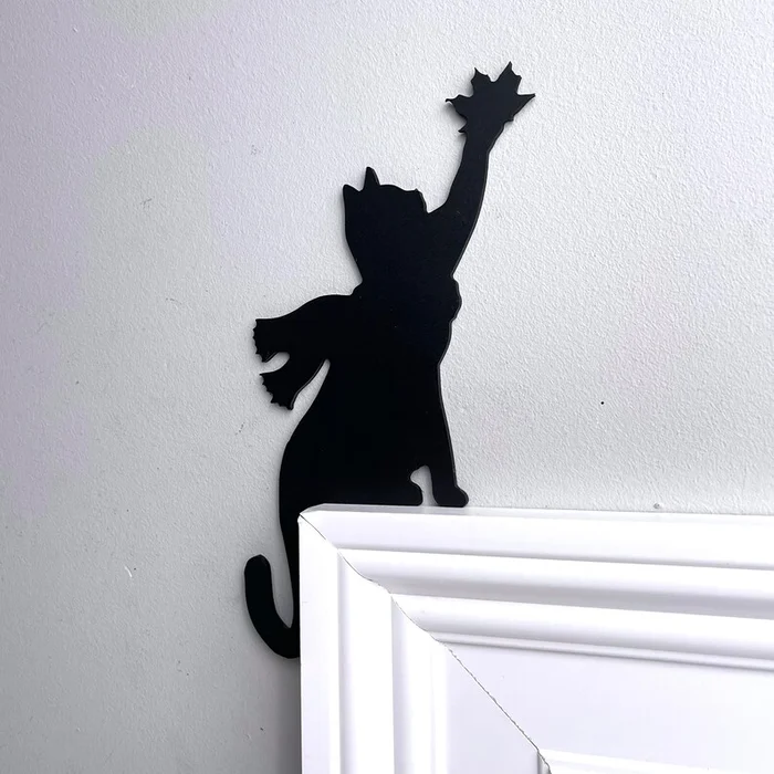 Halloween Black Cat Door Corner Sign Decoration