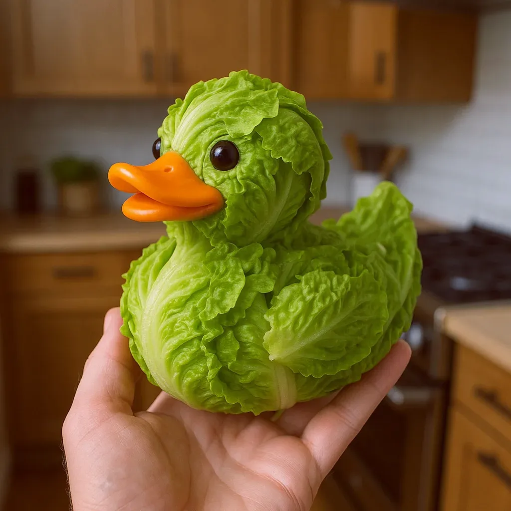 🍅🦆 Whimsical Vegetable-Themed Duck Figurines