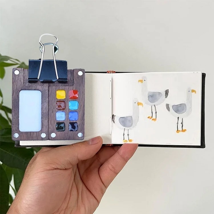 🎨🎈Portable Walnut Watercolor Palette