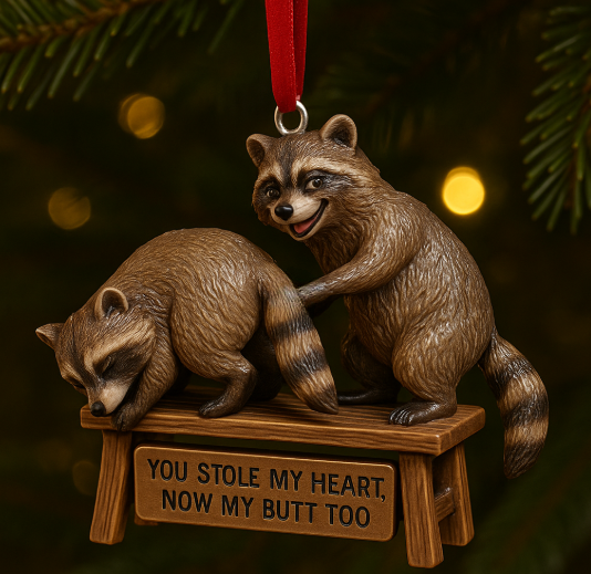 🦝🎄Christmas Raccoon Ornament