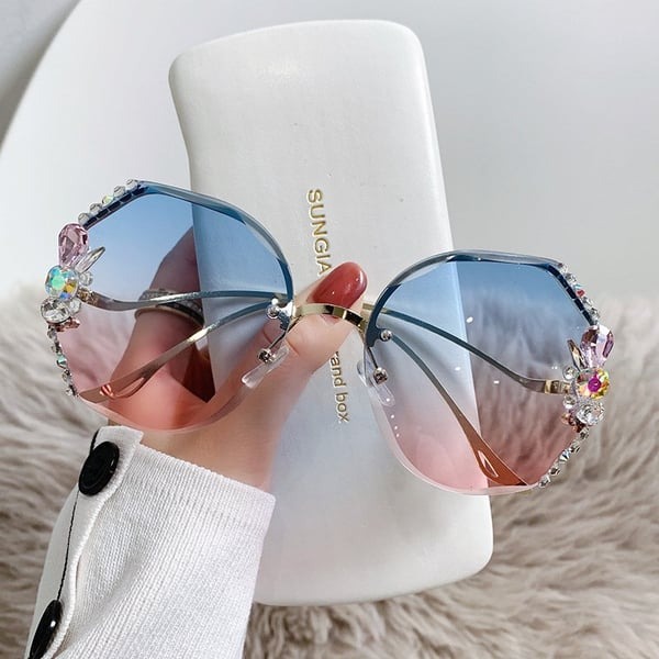 🔥Summer Hot Sale 50% OFF🔥 Woman Rimless Diamond Sunglasses