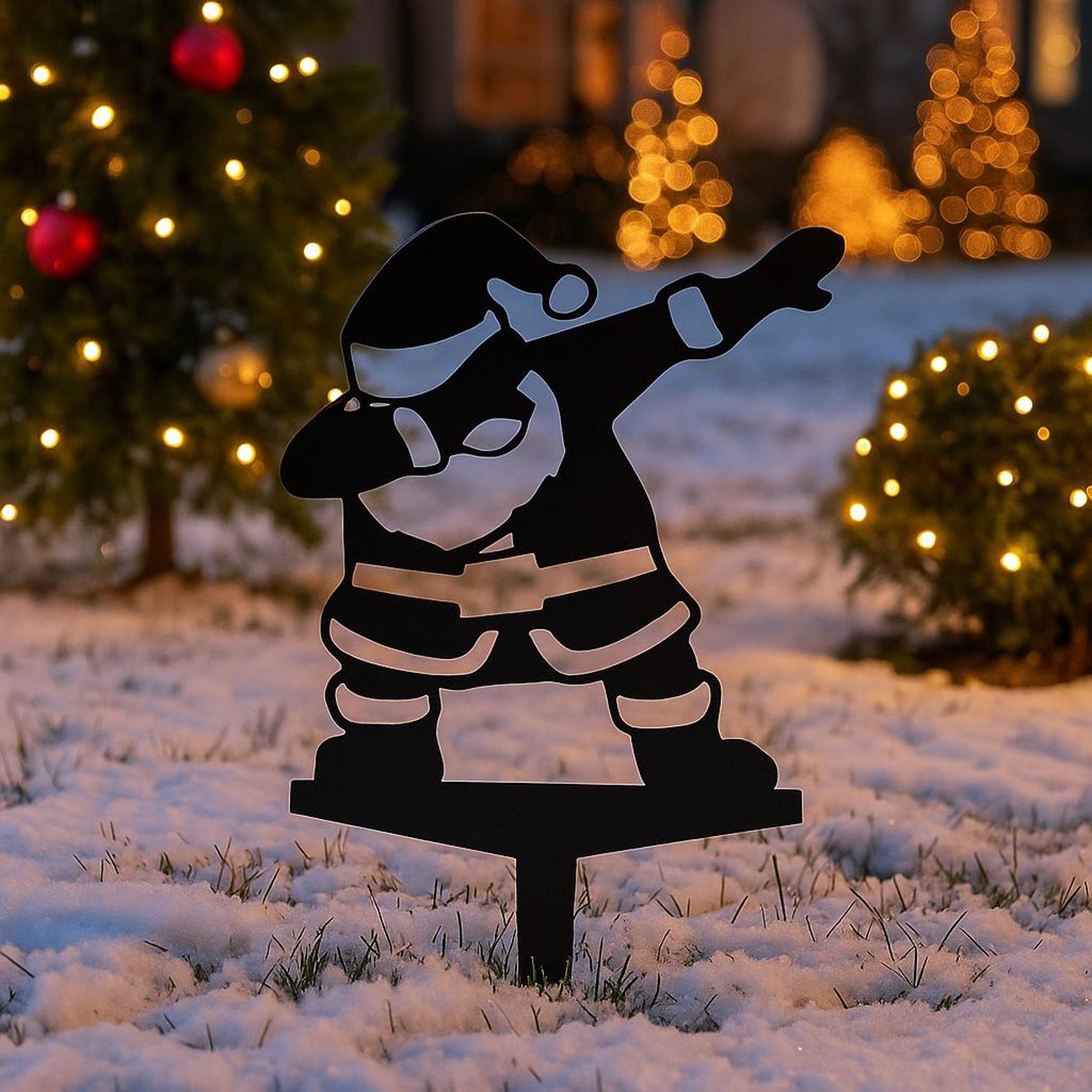 Funny Santa Claus Metal Garden Decor