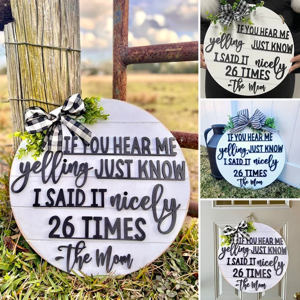 🔥Mother's Day Sale🔥"If You Hear Me Yelling" Sign Door Hanger