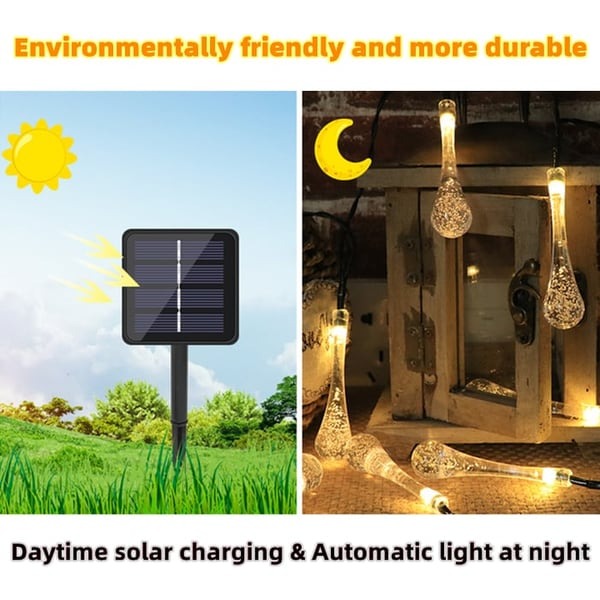 LAST DAY 50% OFF🔥Water Drop Solar Lights