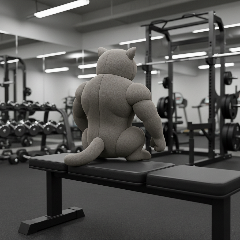 Buff Cat Plush – The Most Unexpectedly Jacked Feline Friend 🐾💪