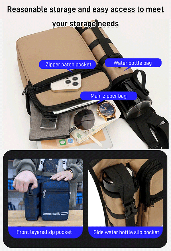 Multifunction Messenger Bag (Can Hold Water Bottle)