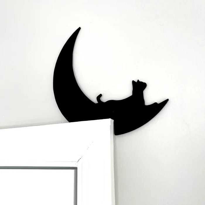 Halloween Black Cat Door Corner Sign Decoration