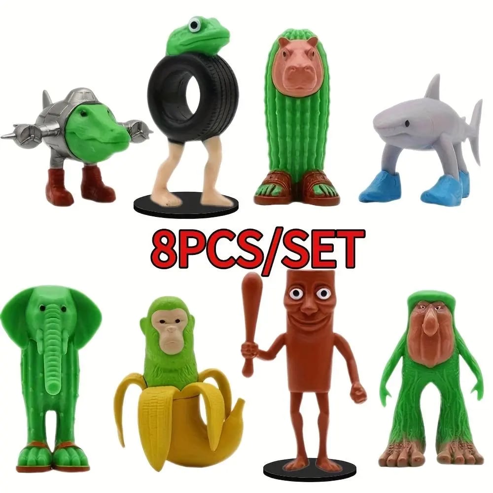 💥8pcs 1 Set Italian Brainrot Plastic Toy Action Figure