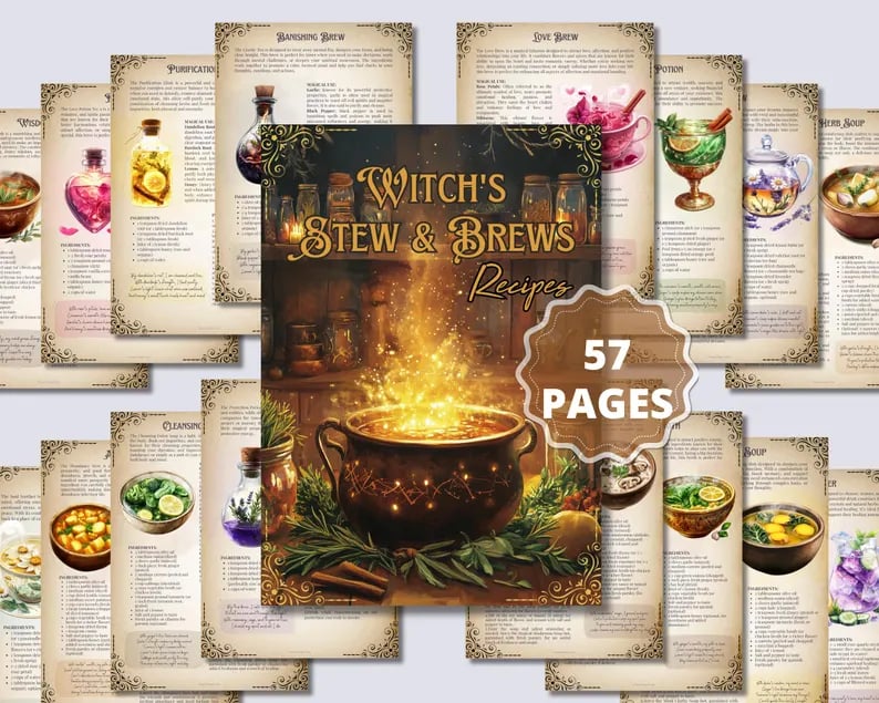 🔥Last Day 49% OFF - 🧙‍♀️🍲WITCH'S STEW & BREWS Decipes:50 Enchanted Recipes for Body and Soul💫