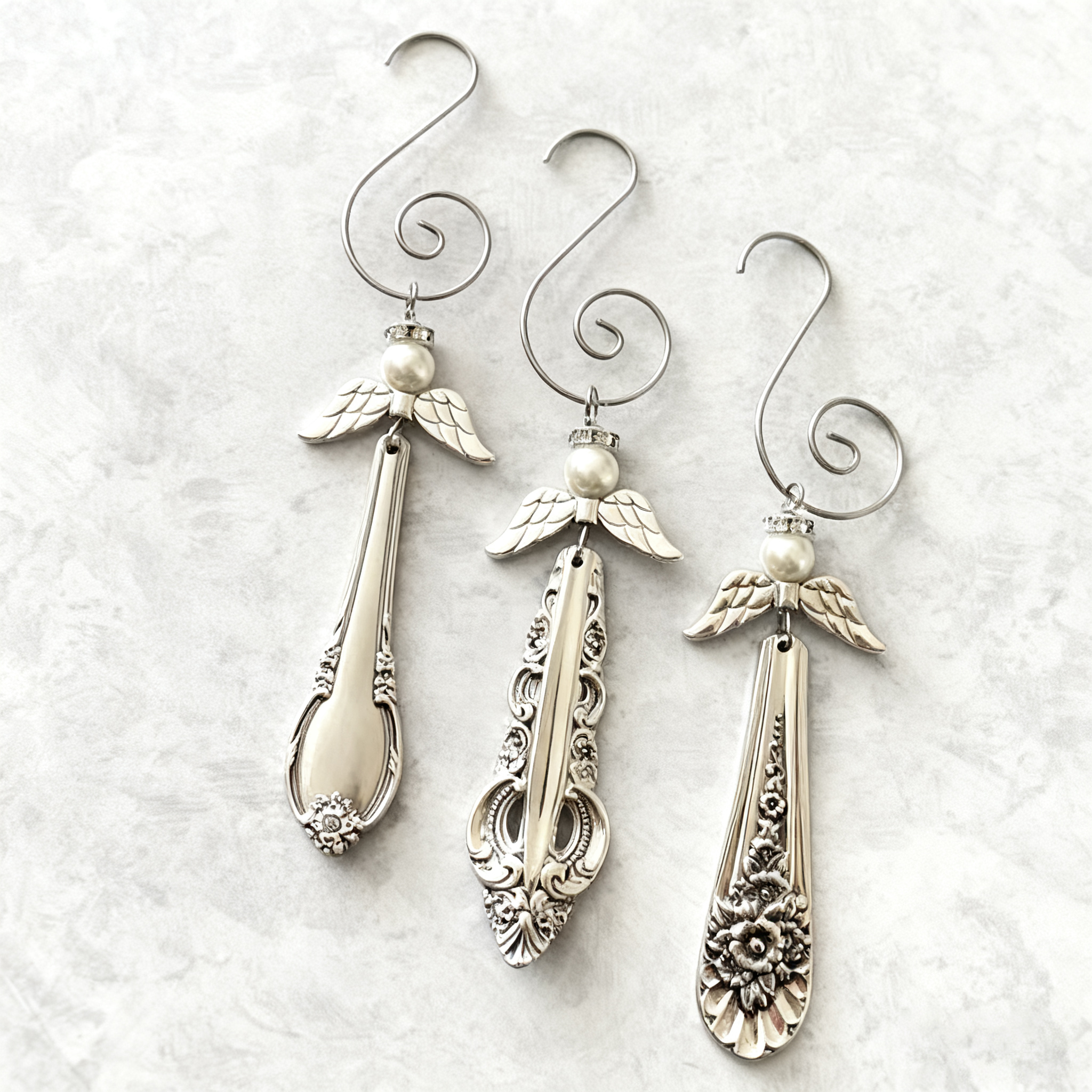 🌟 Vintage Silverware Angel Christmas Ornament🏡