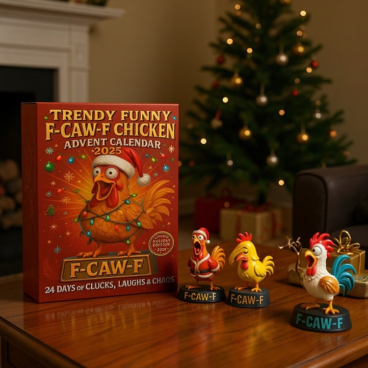 Trendy Funny F - Caw - F Chicken Advent Calendar 2025 🐔🎄