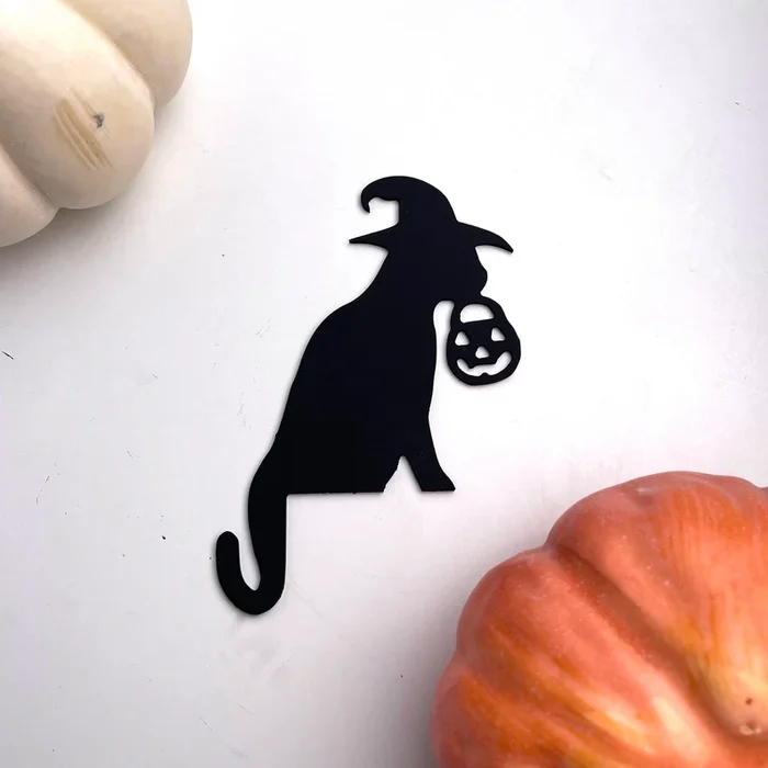 Halloween Black Cat Door Corner Sign Decoration