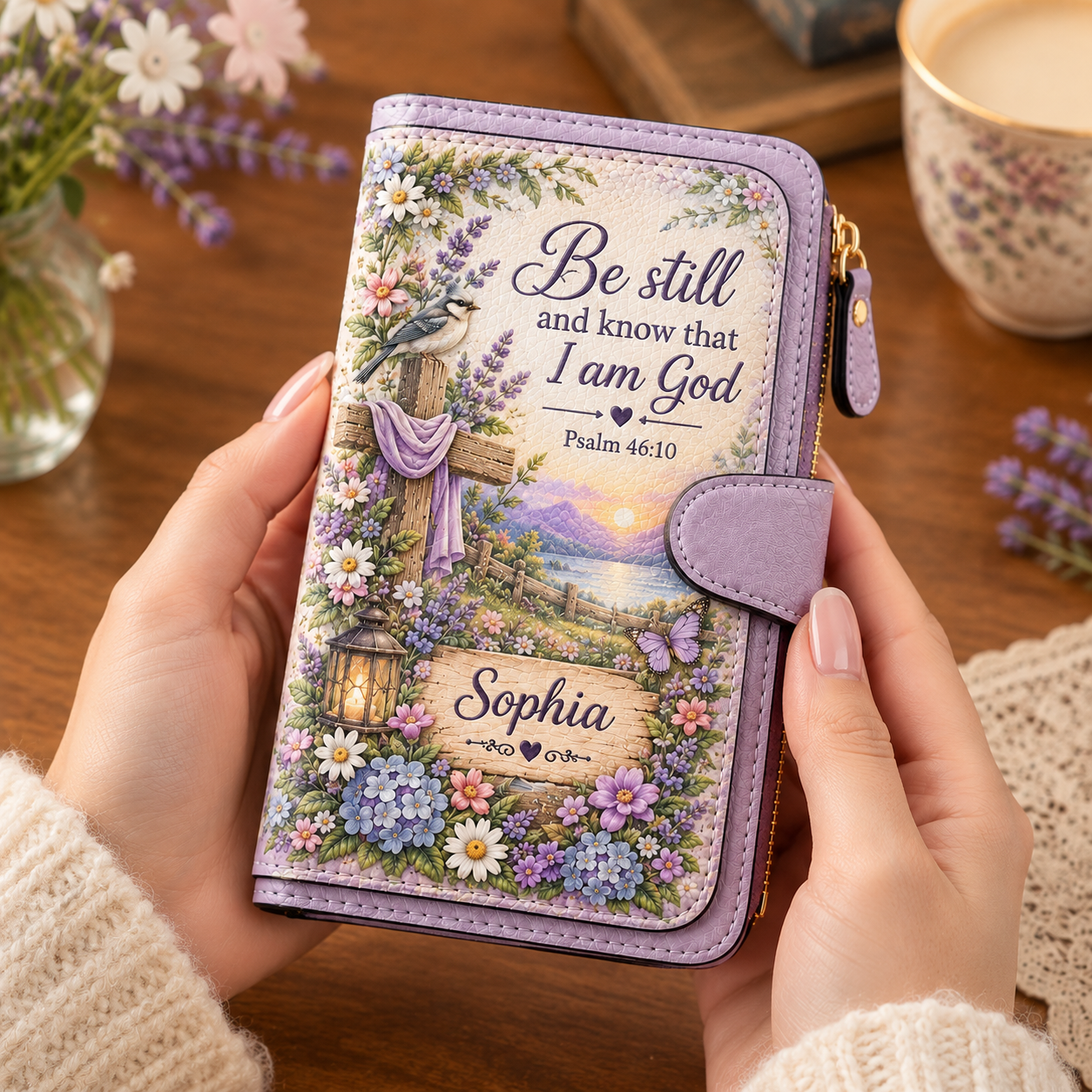 📖 Personalized Floral Scripture & Blessing Wallet ✝️💐