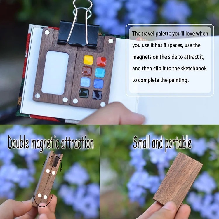 🎨🎈Portable Walnut Watercolor Palette