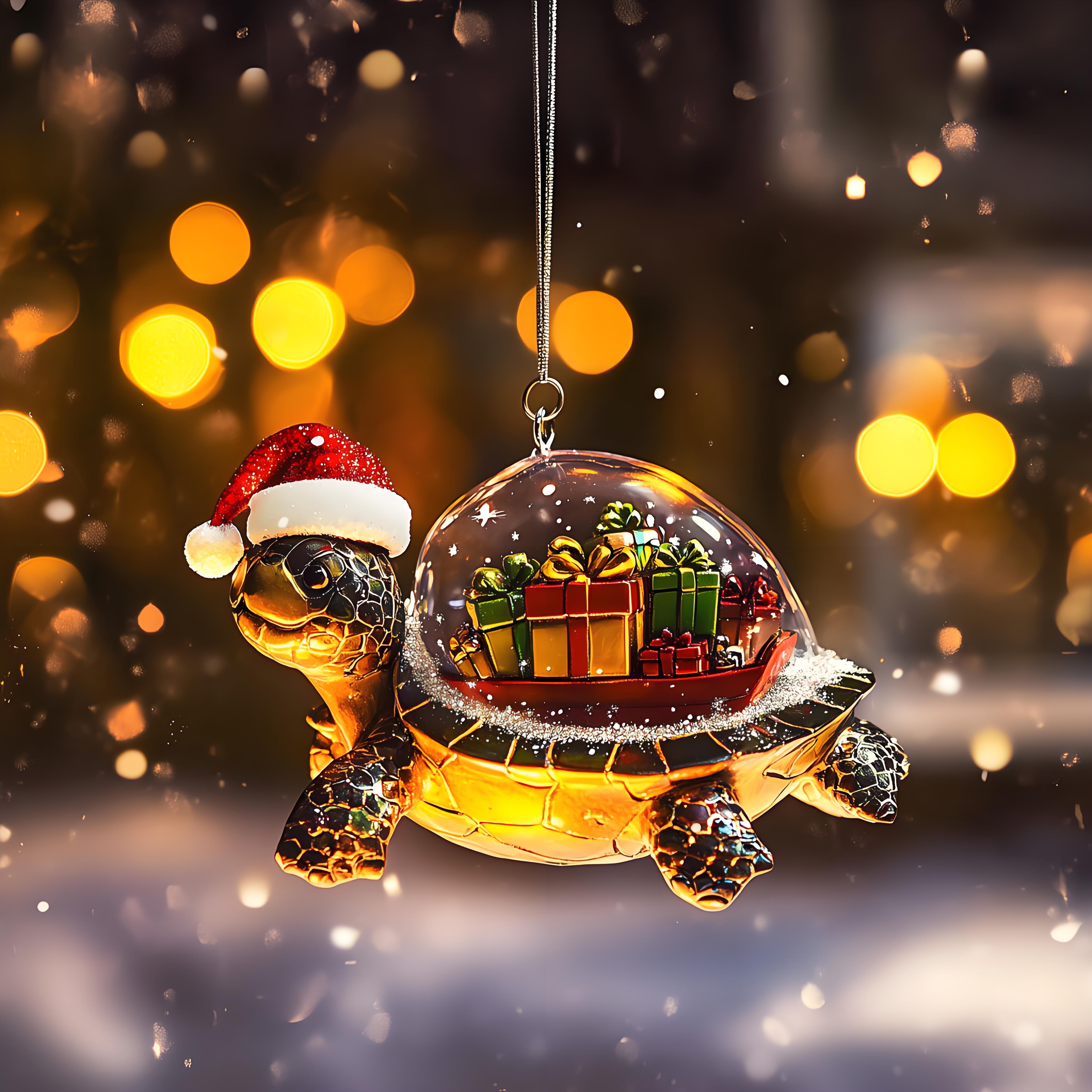 ​​Santa Turtle Ornament