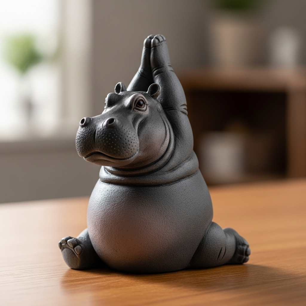 🦛✨ Clumsy Yoga Master Hippo - The Adorably Imperfect Yogi