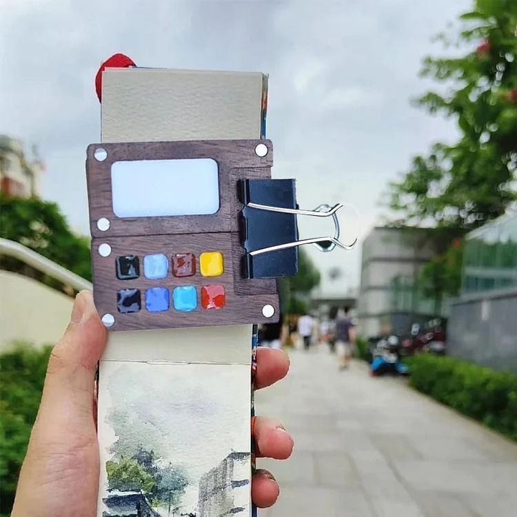 🎨🎈Portable Walnut Watercolor Palette