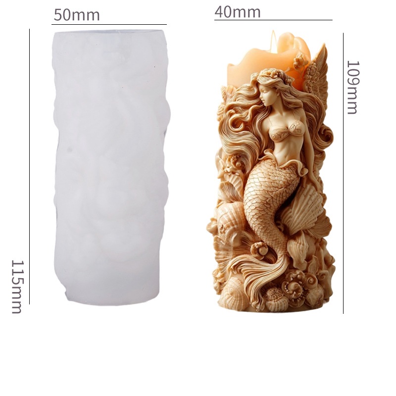 Ocean DIY 3D Mermaid Candle Mold 🧜‍♀️🕯️