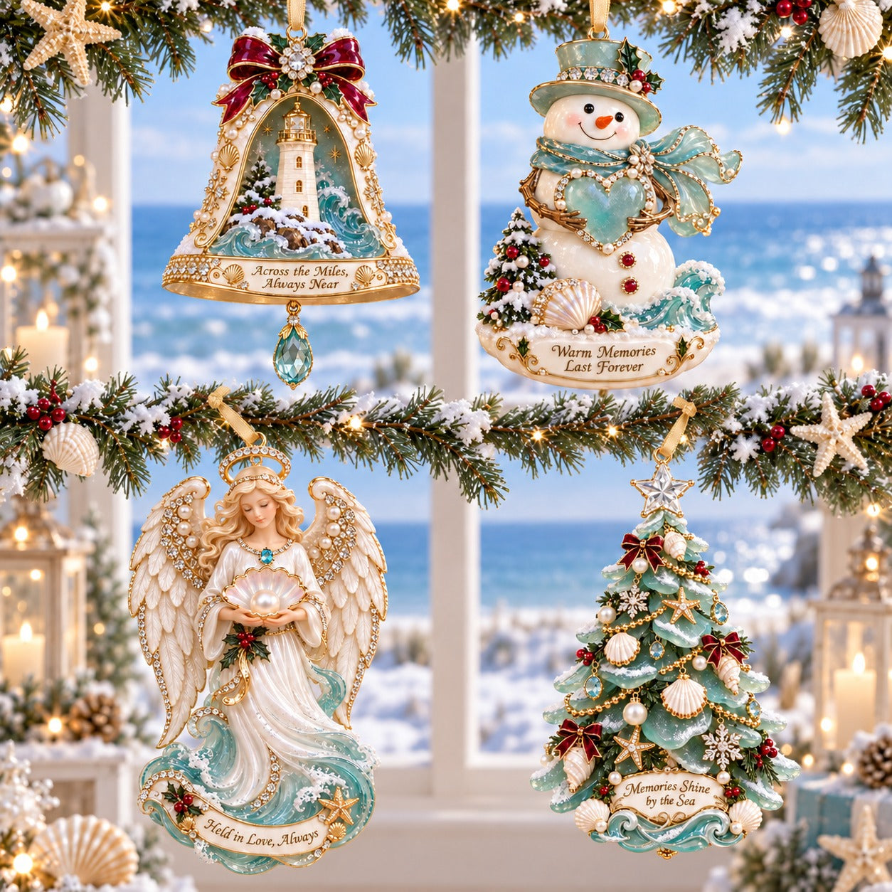 🌊 Coastal Christmas Ornament Collection – Seaside Holiday Keepsake