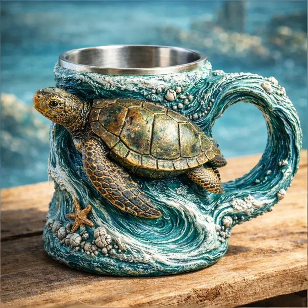 3D Sculpted Animal Resin Mug – Stainless Steel Liner | 15 oz Masterpiece