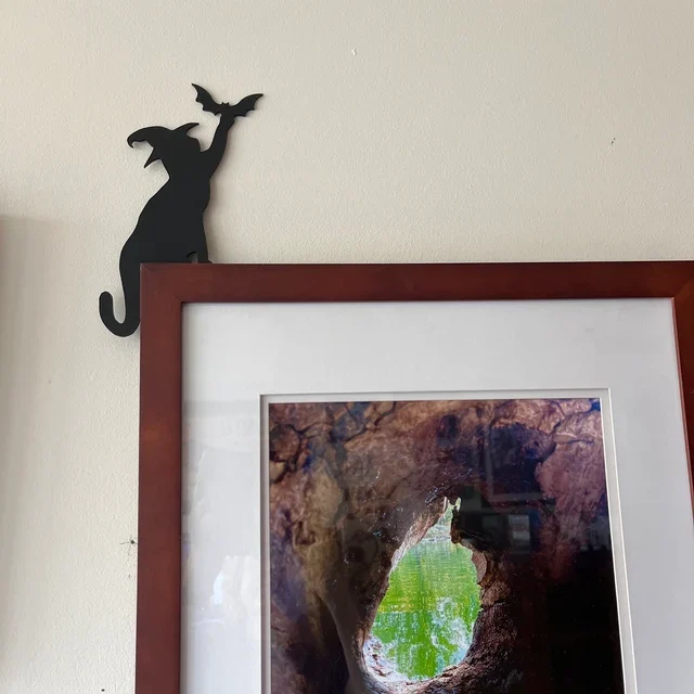 Halloween Black Cat Door Corner Sign Decoration