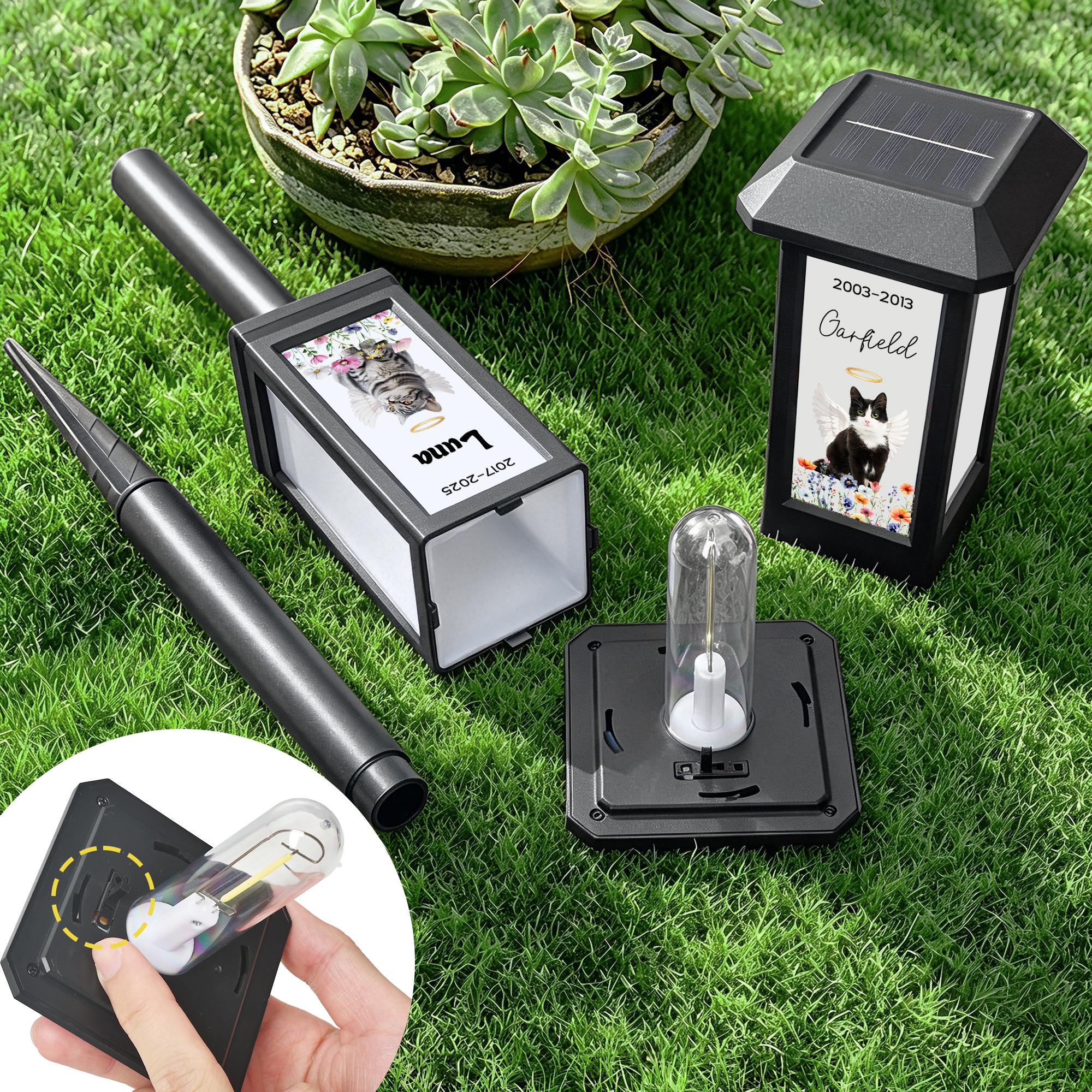 Personalized Pet Photo Angel Wing Solar Garden Light, 