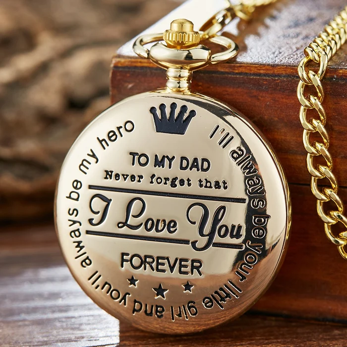 To My Family Quartz Pocket Chain Watch