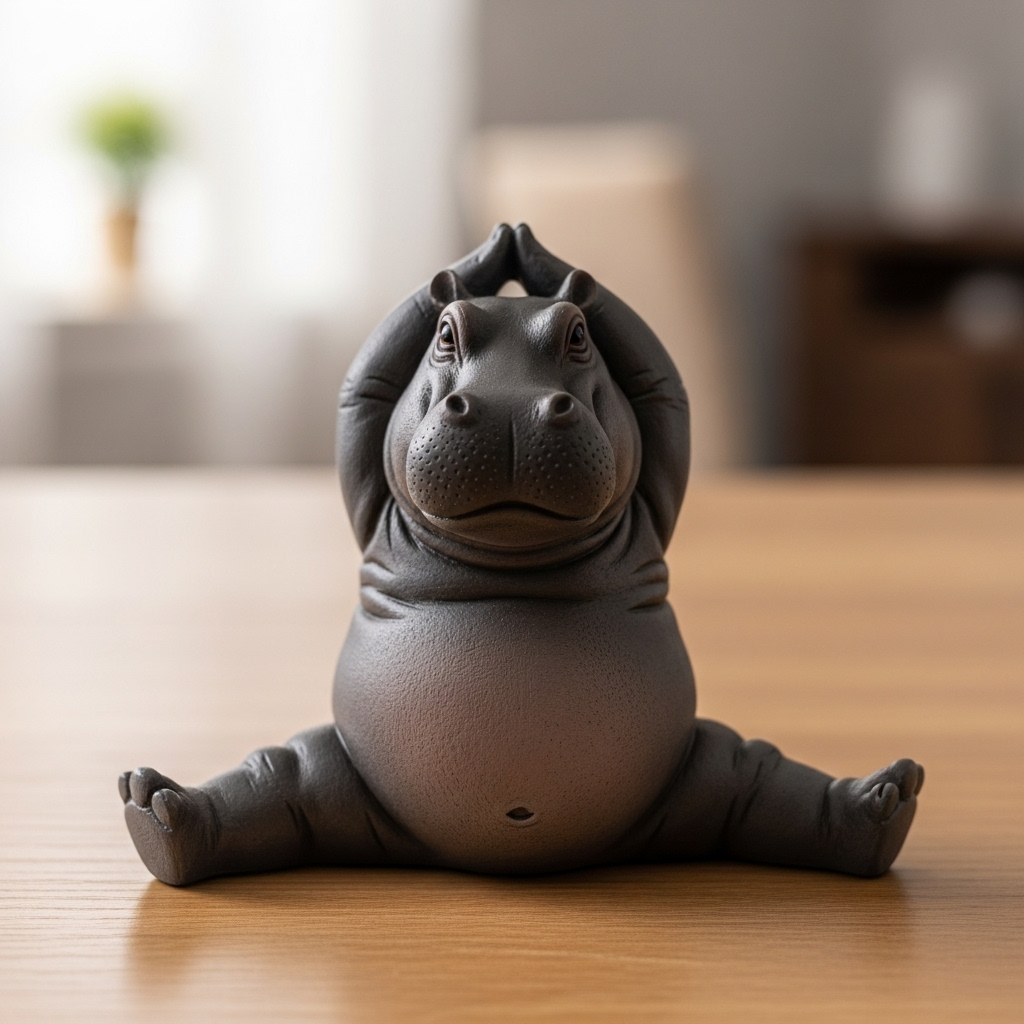 🦛✨ Clumsy Yoga Master Hippo - The Adorably Imperfect Yogi
