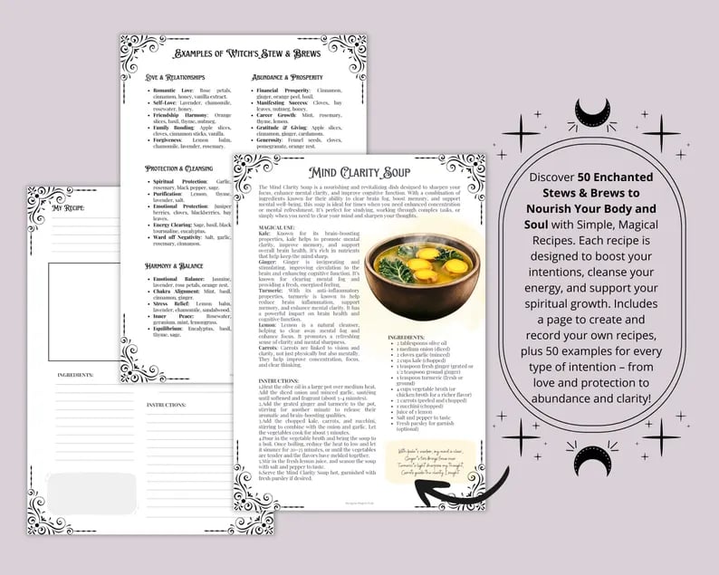 🔥Last Day 49% OFF - 🧙‍♀️🍲WITCH'S STEW & BREWS Decipes:50 Enchanted Recipes for Body and Soul💫