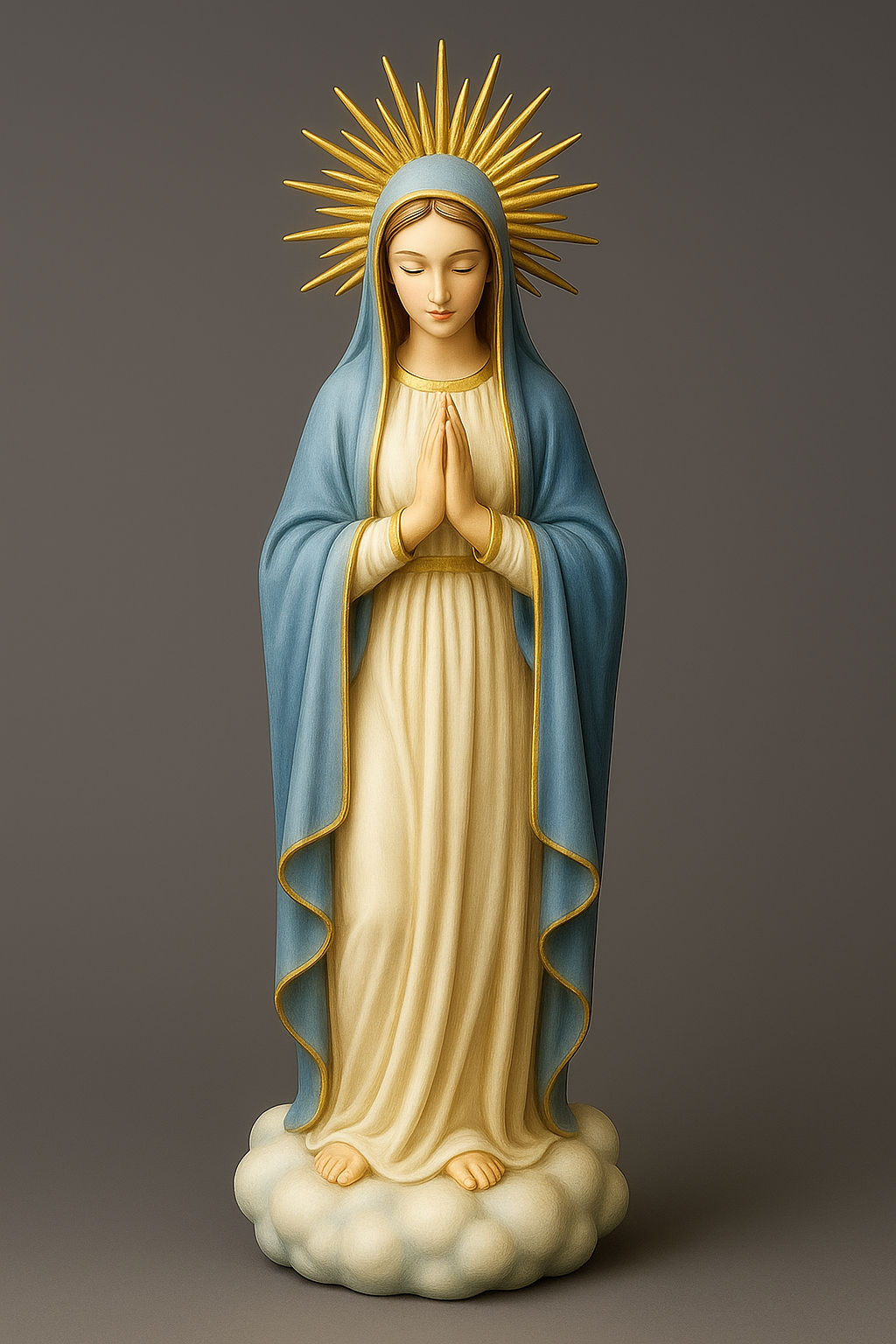 🙏💙Handcrafted Virgin Mary Prayer Statue – "Divine Serenity"💙🙏