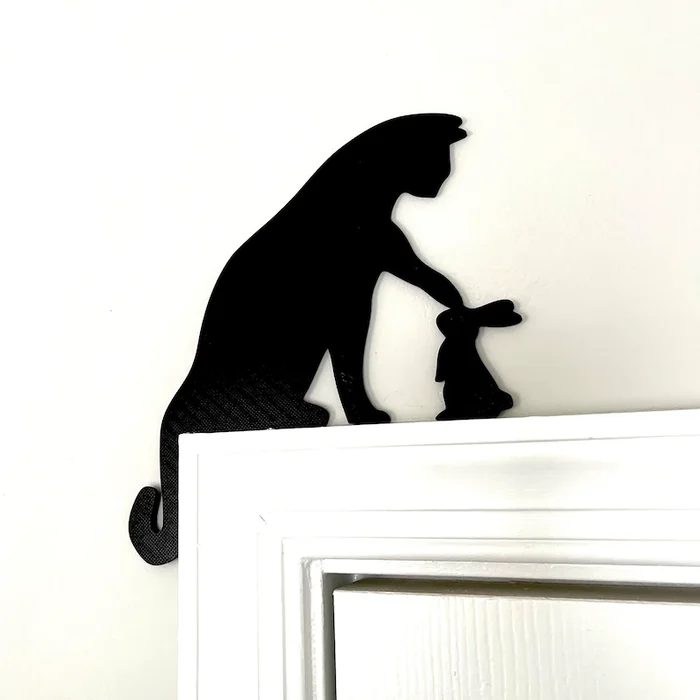 Halloween Black Cat Door Corner Sign Decoration