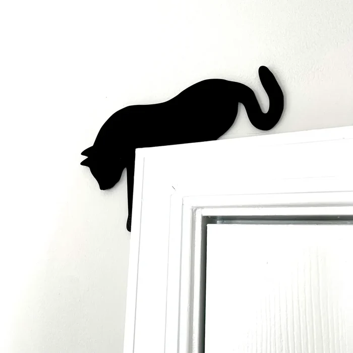 Halloween Black Cat Door Corner Sign Decoration