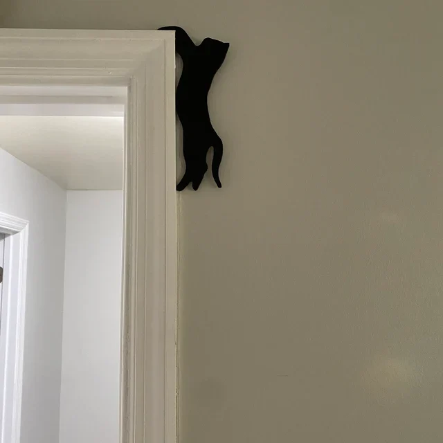 Halloween Black Cat Door Corner Sign Decoration