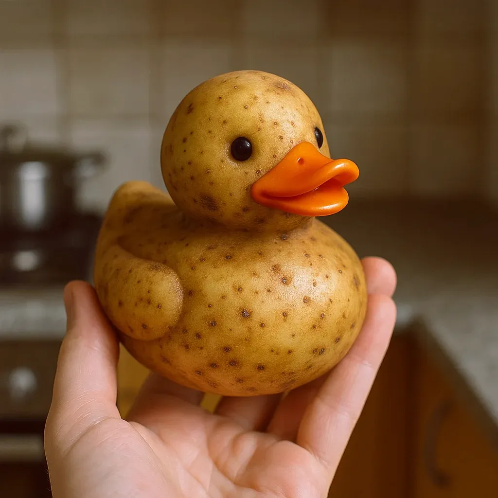 🍅🦆 Whimsical Vegetable-Themed Duck Figurines