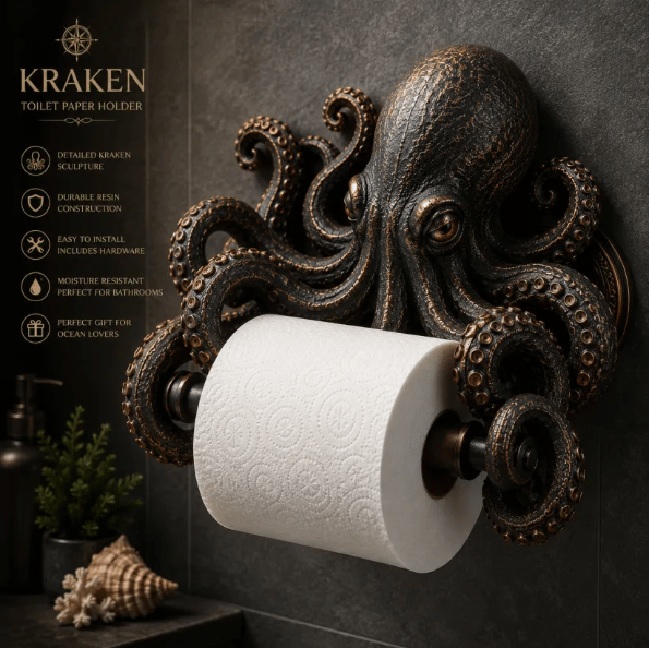 🌊Ocean Guardians 3D Resin Sculpture Toilet Paper Holder✨