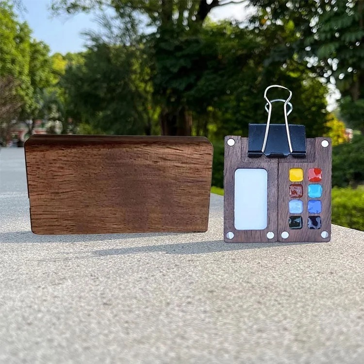 🎨🎈Portable Walnut Watercolor Palette