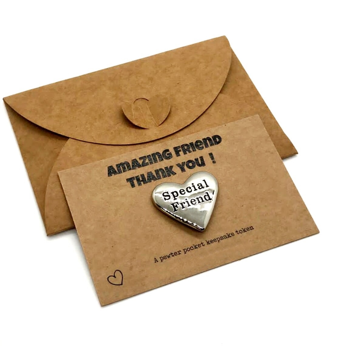 Pewter heart pocket keepsake token