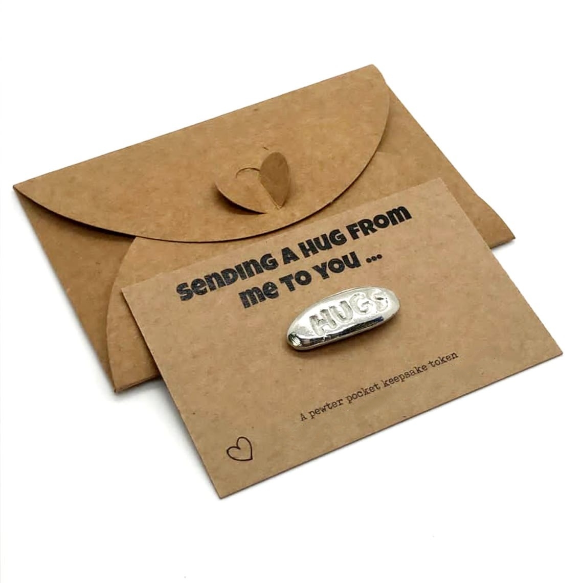 Pewter heart pocket keepsake token